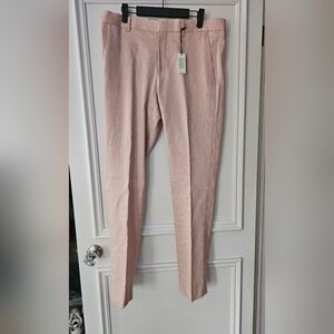 Men's Pink Linen Blend Pants